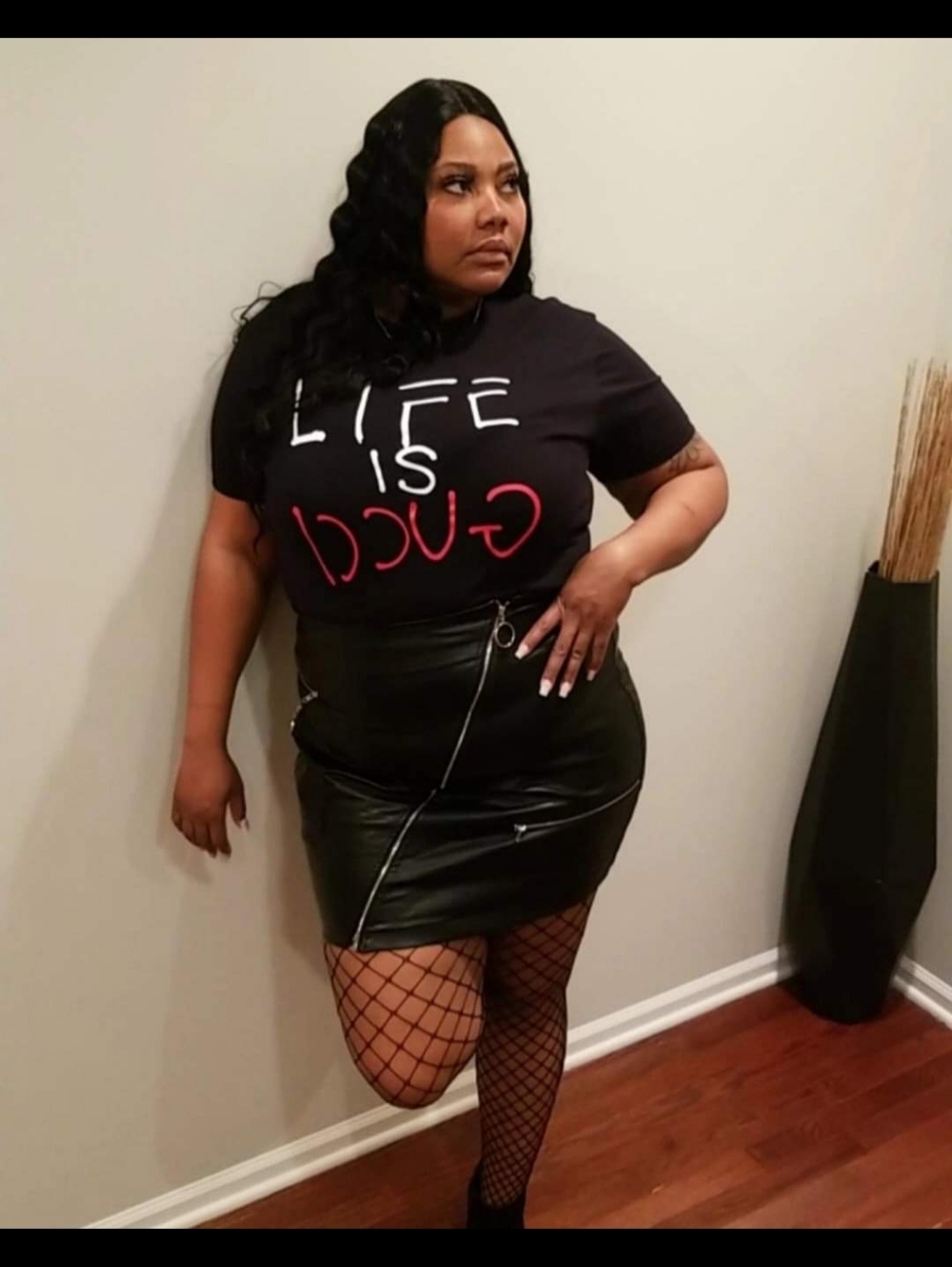 Life Is Gucci Black Graphic Tee